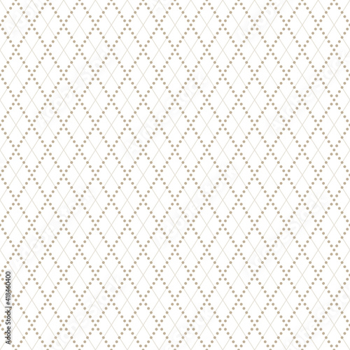 Simple argyle seamless pattern background. Vector illustration. Diamond shapes with dashed lines. 