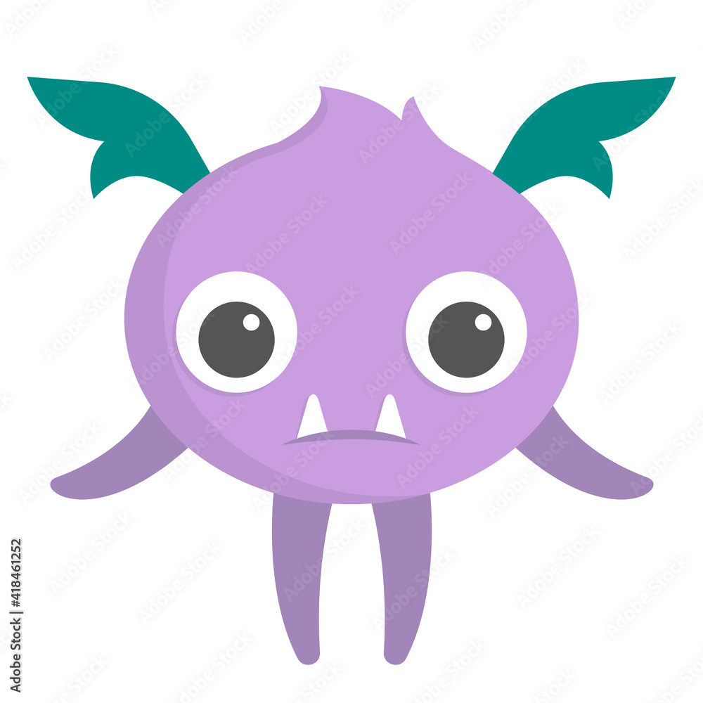 Cute monster with wings. Fictional character in cartoon style. Cute monster with wings. Fictional character in cartoon style.