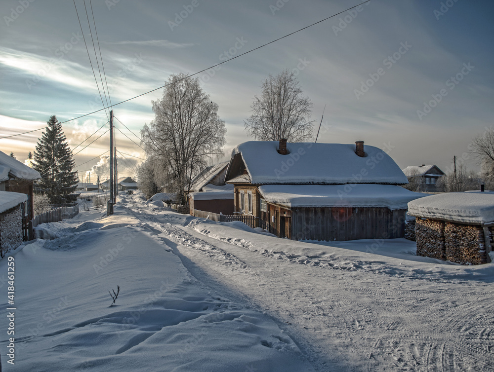 snow covered house