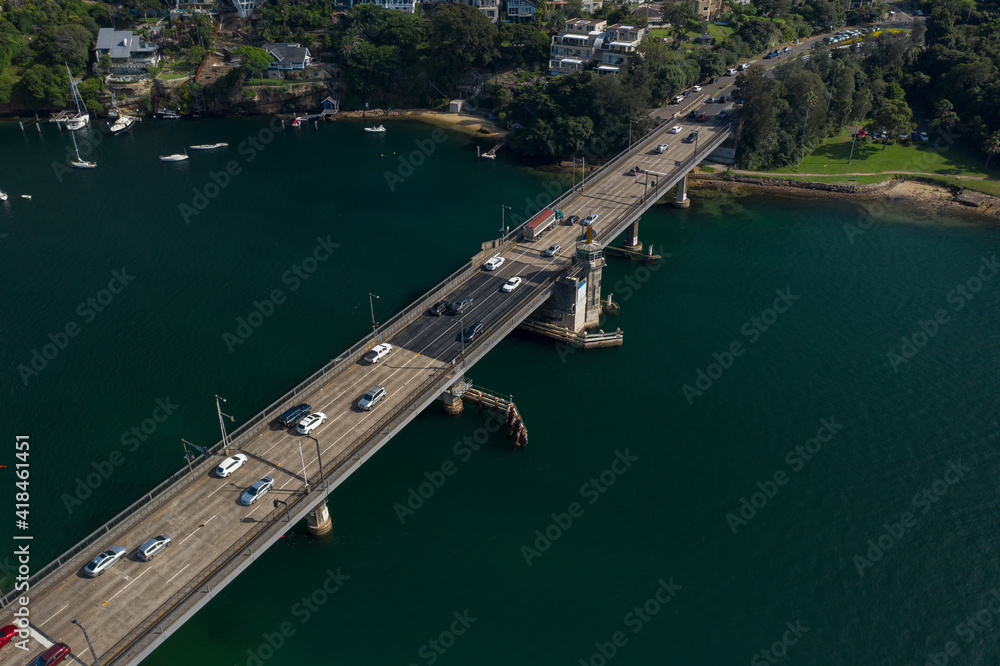 Aerial view of The Spit Bridge
