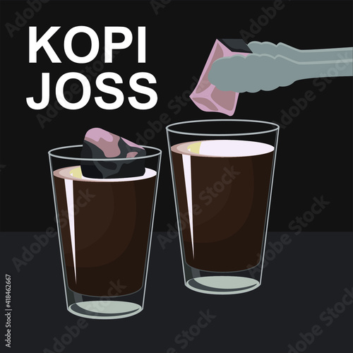 The Charcoal Coffee or Kopi Joss is a typical Yogyakarta coffee served with hot charcoal