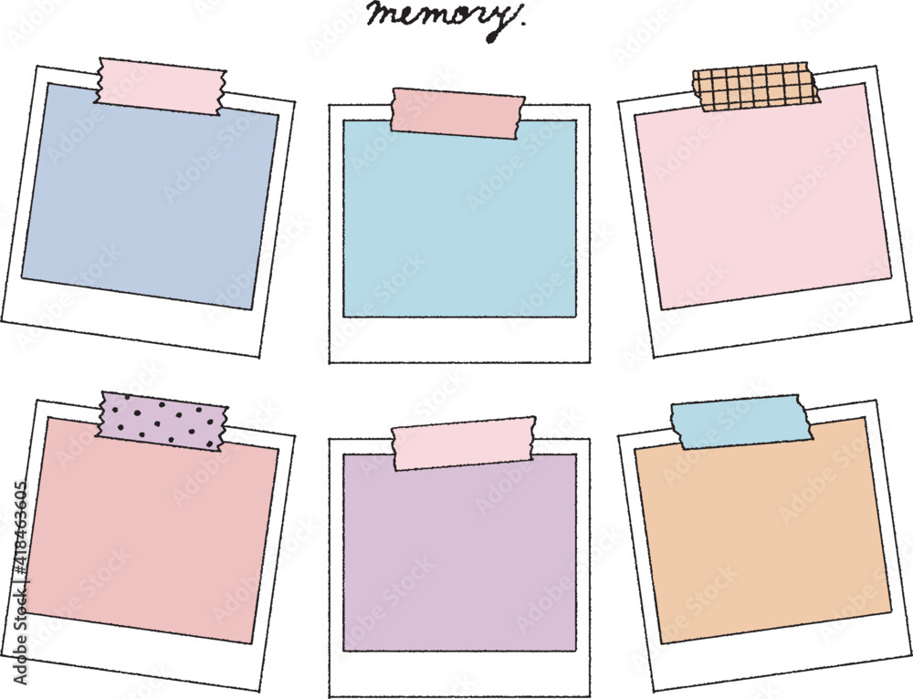 フォトフレームとマスキングテープのイラストセット Stock 벡터 Adobe Stock フォトフレームとマスキングテープのイラストセット Stock 벡터 Adobe Stock