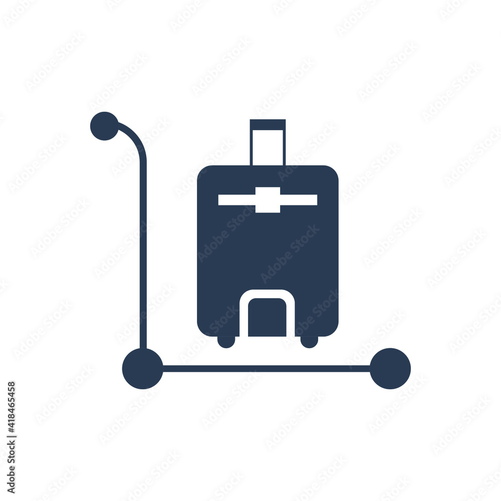 Trolley icon. Luggage van, bag bearer car, luggage trolley icon. Trolley icon. Luggage van, bag bearer car, luggage trolley icon.