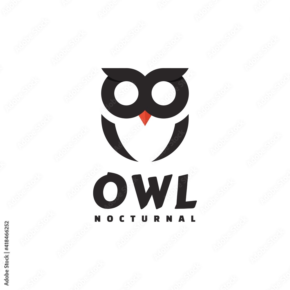 Vector Logo Illustration Owl Silhouette Style. Vector Logo Illustration Owl Silhouette Style.