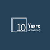 10 Years Anniversary Celebration Blue Color Vector Template Design Illustration