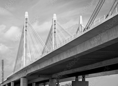 Ewijk Netherlands - 3 July 2020 - Tacitus Bridge over river Waal near Ewijk in the Netherlands photo