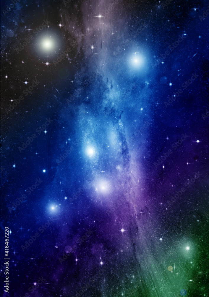 Naklejka premium galaxy in a free space. 3D rendering