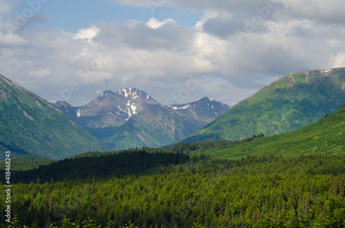 Alaska mountains with nice clouds