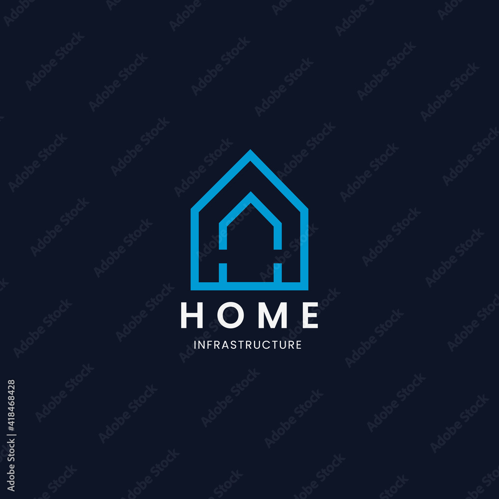 Home Infrastructure Logo. Creative Home Logo