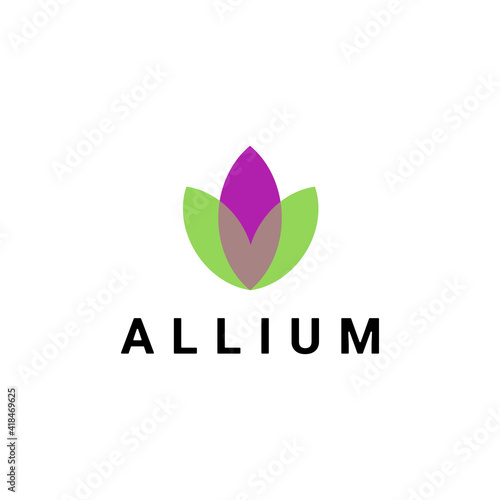 Allium logo. Abstract emblems, design concepts, logos, logotype elements