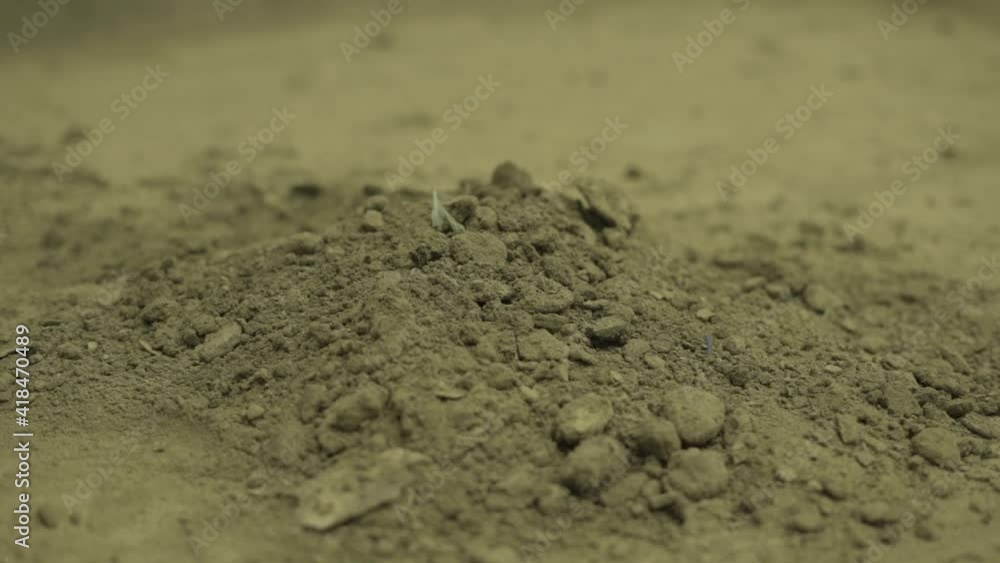 Construction concrete dust and residues lie on the floor Construction concrete dust and residues lie on the floor