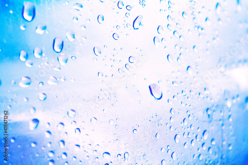 water drops on window glass 