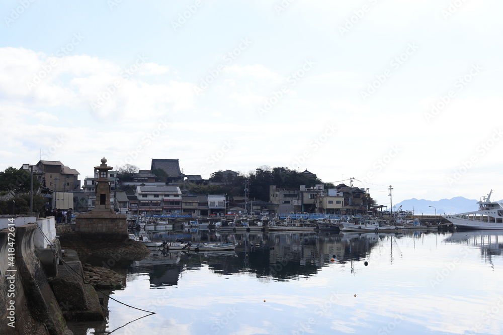 日本の広島県の鞆の浦の美しい風景