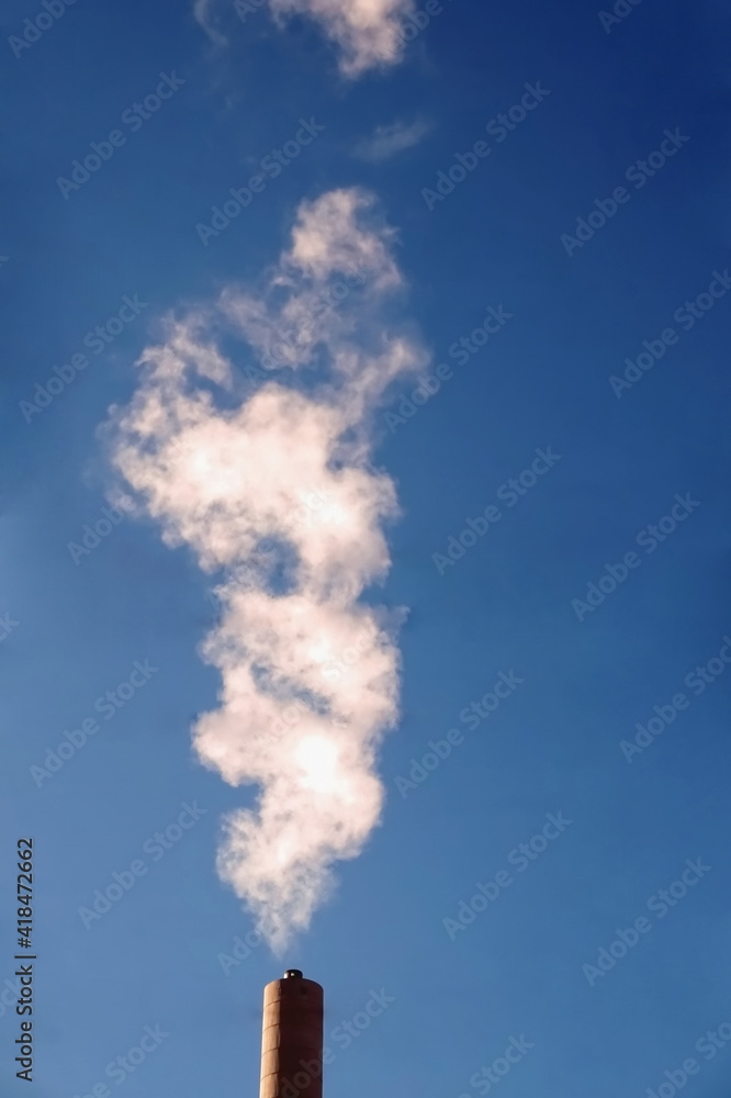 Smoke Stack Steam Cloud and Blue Sky Smoke Stack Steam Cloud and Blue Sky