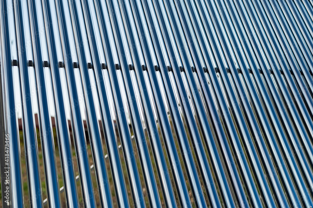 Obraz premium Close-up of a solar water heating system