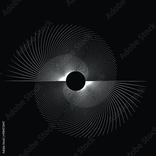 Lines in Circle Form . Spiral Vector Illustration .Technology round. Wave Logo . Design element . Abstract Geometric shape .