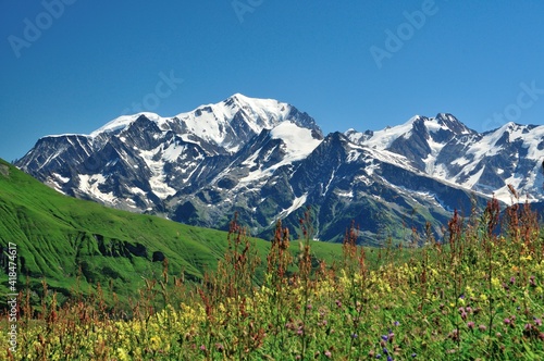 Vue du massif du Mont Blanc, Savoie, France
