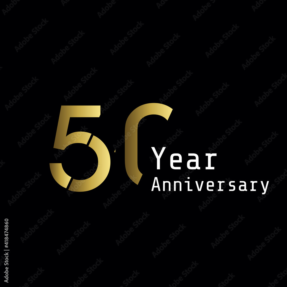50 Years Anniversary Celebration Gold Black Background Color Vector Template Design Illustration 50 Years Anniversary Celebration Gold Black Background Color Vector Template Design Illustration