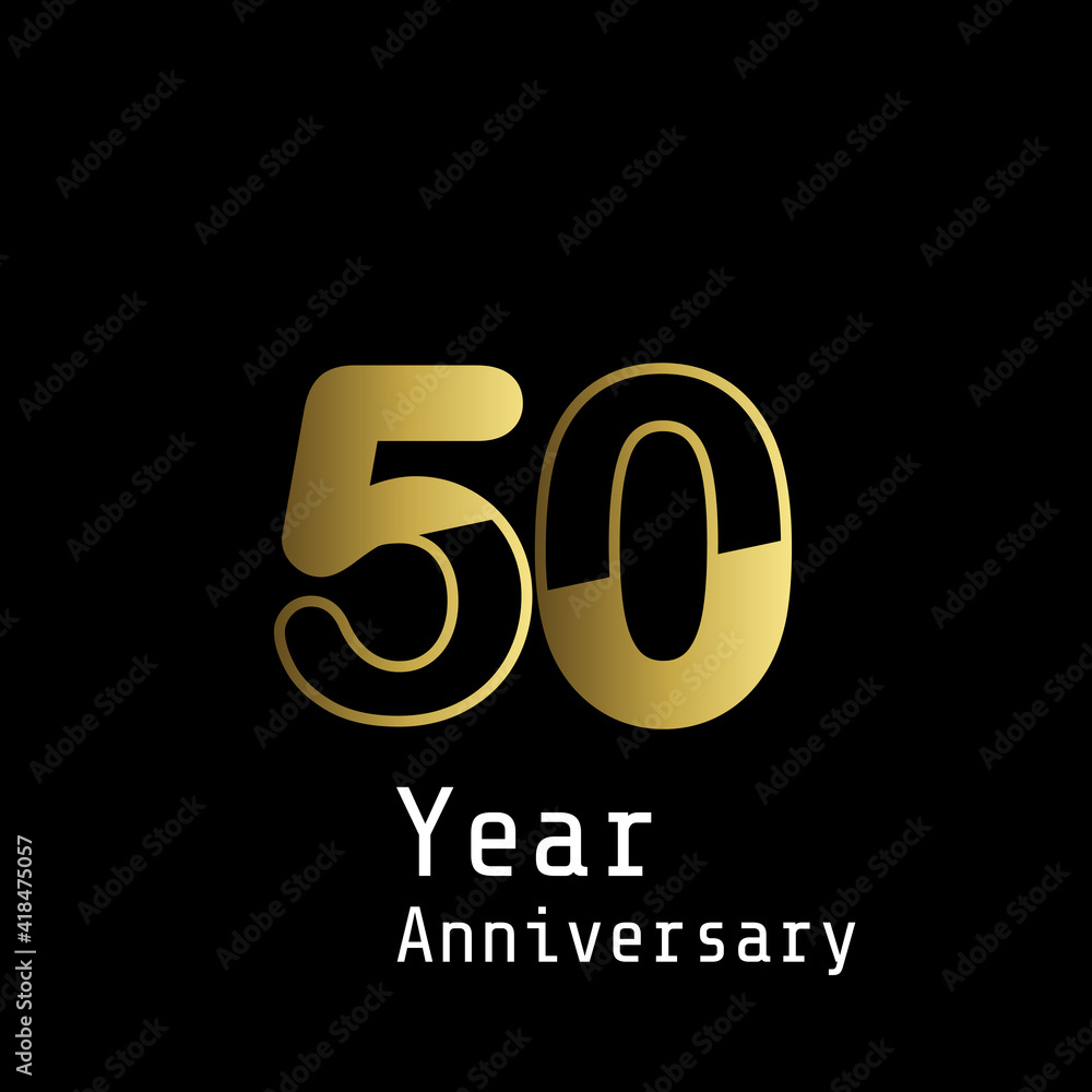 50 Years Anniversary Celebration Gold Black Background Color Vector Template Design Illustration 50 Years Anniversary Celebration Gold Black Background Color Vector Template Design Illustration