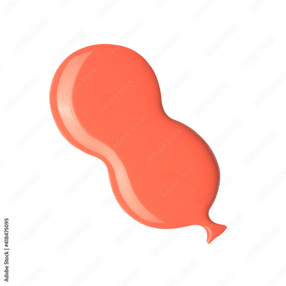 Blot of pink balloon shaped nail polish isolated on white Blot of pink balloon shaped nail polish isolated on white