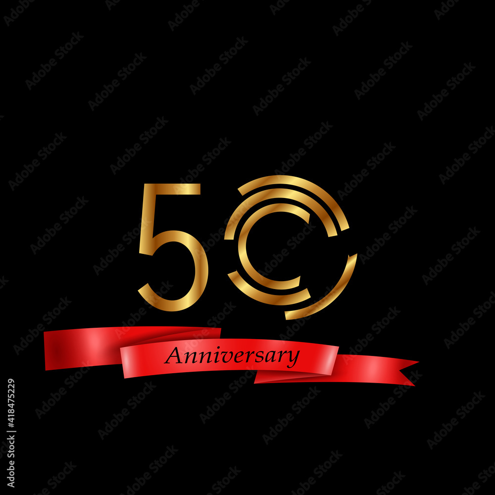 50 Years Anniversary Celebration Gold Black Background Color Vector Template Design Illustration 50 Years Anniversary Celebration Gold Black Background Color Vector Template Design Illustration