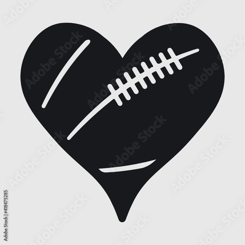 Ragby Ball Silhouette | Rugby Ball | Ball | Football | Sports Ball | American football | Heart Shape