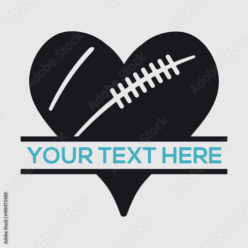 Ragby Ball Split Monogram | Rugby Ball | Ball | Football | Sports Ball | American football | Split Monogram
