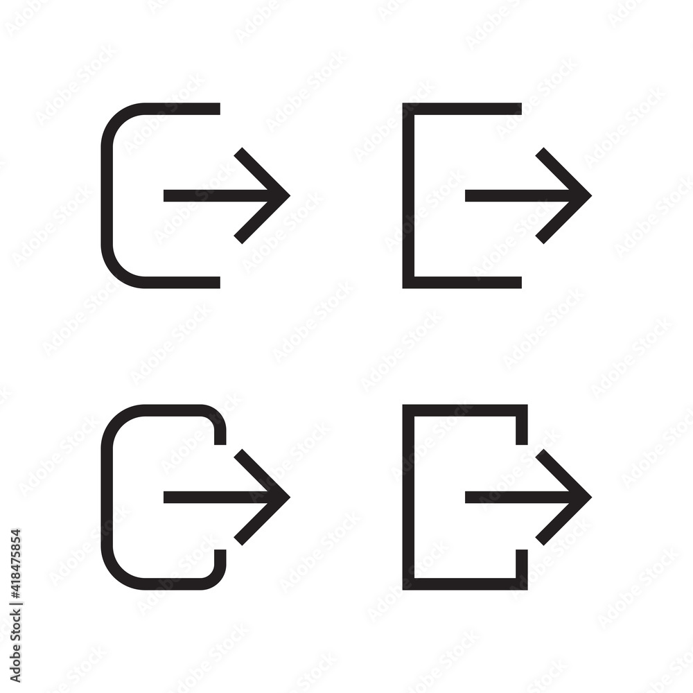 Account logout. user logout or sign out line art vector icon for apps and websites Account logout. user logout or sign out line art vector icon for apps and websites