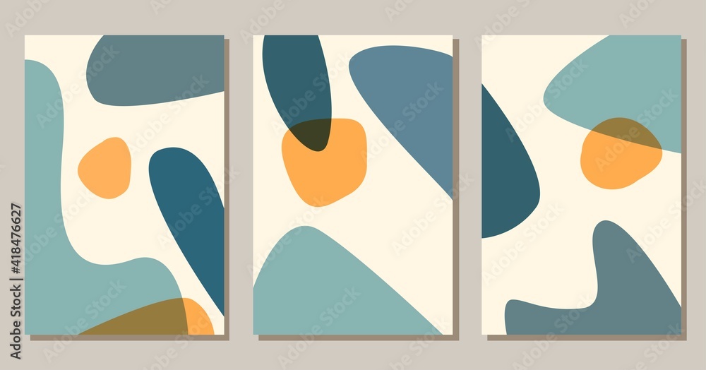 Contemporary abstract shapes boho posters. Modern background set bohemian aesthetic. Vector flat illustration. Design for wall art prints, card, cover. Contemporary abstract shapes boho posters. Modern background set bohemian aesthetic. Vector flat illustration. Design for wall art prints, card, cover.