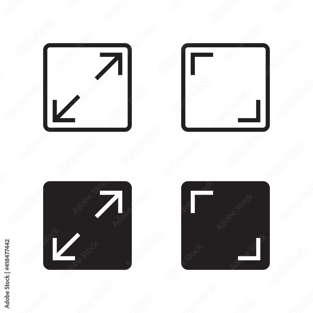 Full screen, modern flat icon Full screen, modern flat icon
