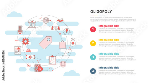 oligopoly concept for infographic template banner with four point list information