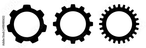 Set of Black vector gear wheel icons photo