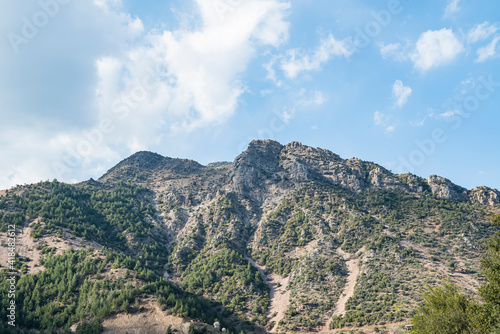 Mountain under blue cloudy sky. Kahramanmaras TURKEY