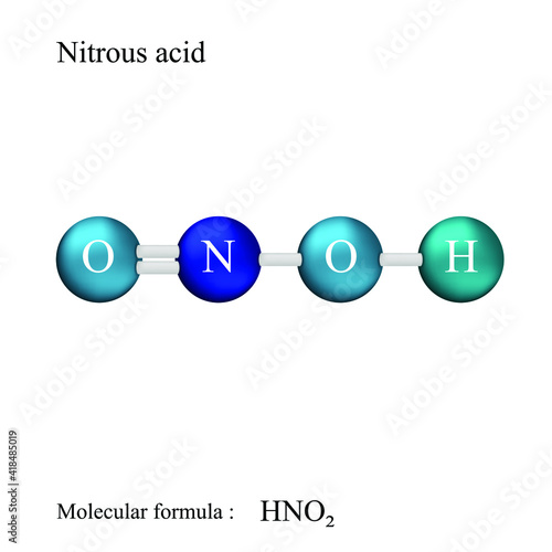 Lewis structural formula of Nitrous acid, molecular formula