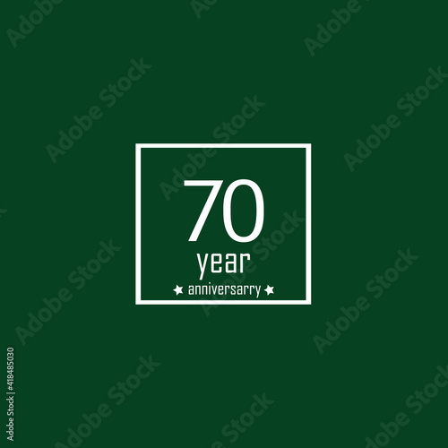 70 Years Anniversary Celebration Blue Color Vector Template Design Illustration