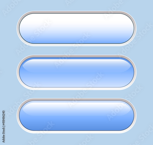 Buttons light blue isolated, interesting navigation panel for website, editable vector illustration.