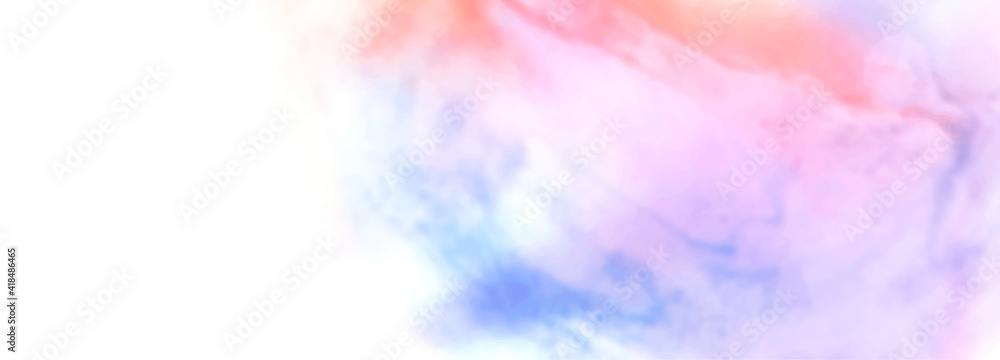 Watercolor abstract background, soft pastel design, aquarelle on white background vector illustration.