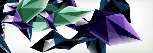 Vector 3d triangles and pyramids abstract background for business or technology presentations, internet posters or web brochure covers