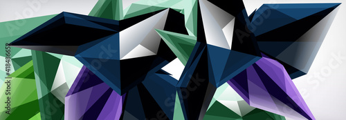 Vector 3d triangles and pyramids abstract background for business or technology presentations, internet posters or web brochure covers