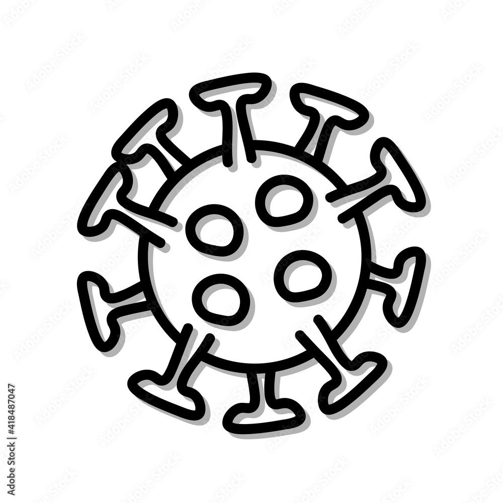 Coronavirus cell icon. Covid-19, 2019-nCoV in China, Wuhan. Isolated on white background. Vector illustration Sign or symbol Coronavirus cell icon. Covid-19, 2019-nCoV in China, Wuhan. Isolated on white background. Vector illustration Sign or symbol