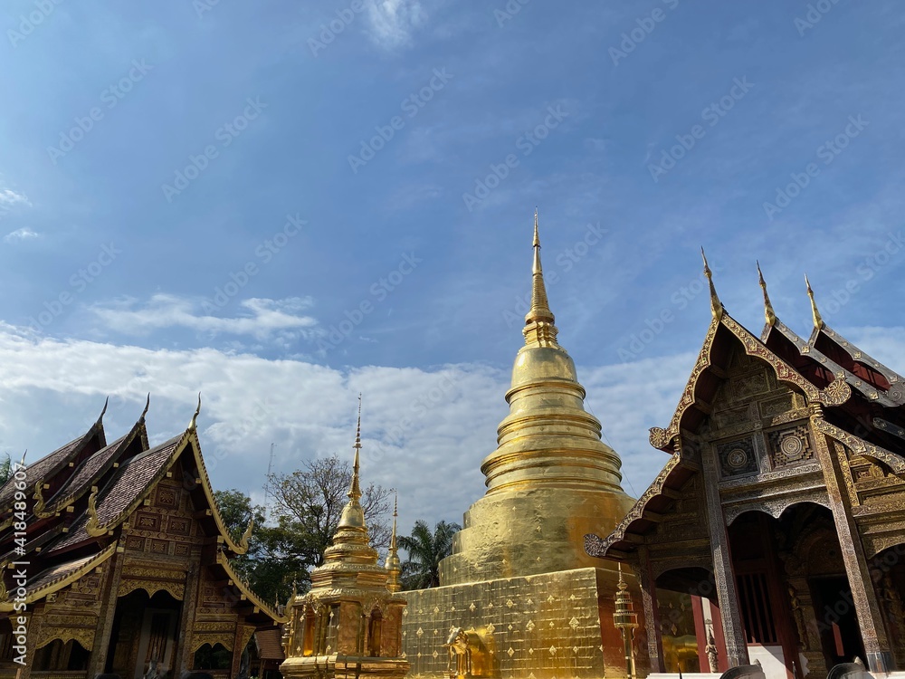 golden stupa in wanna temple, Chiang Mai