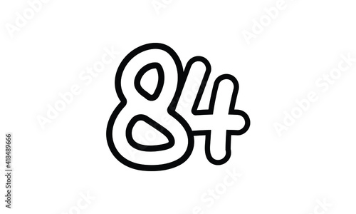 84 Casual Modern Line Art Number