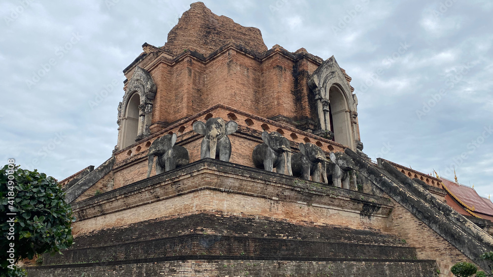 Stone temple ruin in Chiang Mai 