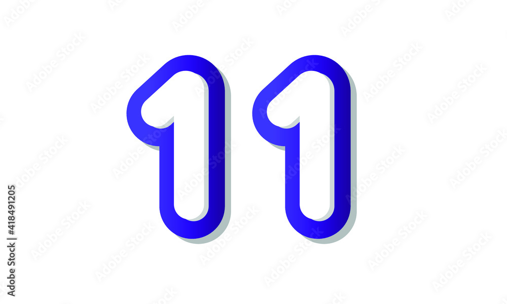 11 Cool Modern Blue 3D Number Logo 11 Cool Modern Blue 3D Number Logo