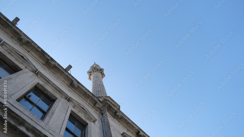 Baroque and old ancient ottoman architectural mosque of dolmabahce near istanbul bosphorus. Corner and part of architectural details. sunshine and sunny day. 03.03.2021. İstanbul Turkey. Baroque and old ancient ottoman architectural mosque of dolmabahce near istanbul bosphorus. Corner and part of architectural details. sunshine and sunny day. 03.03.2021. İstanbul Turkey.