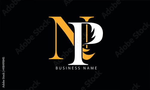  Abstract Letter Initial NP PN Vector Logo Design Template