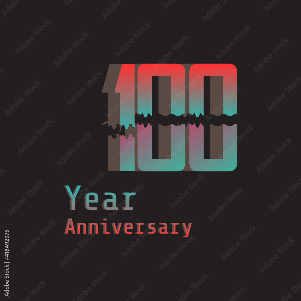 Fototapeta premium 100 Years Anniversary Celebration Rainbow Color Vector Template Design Illustration