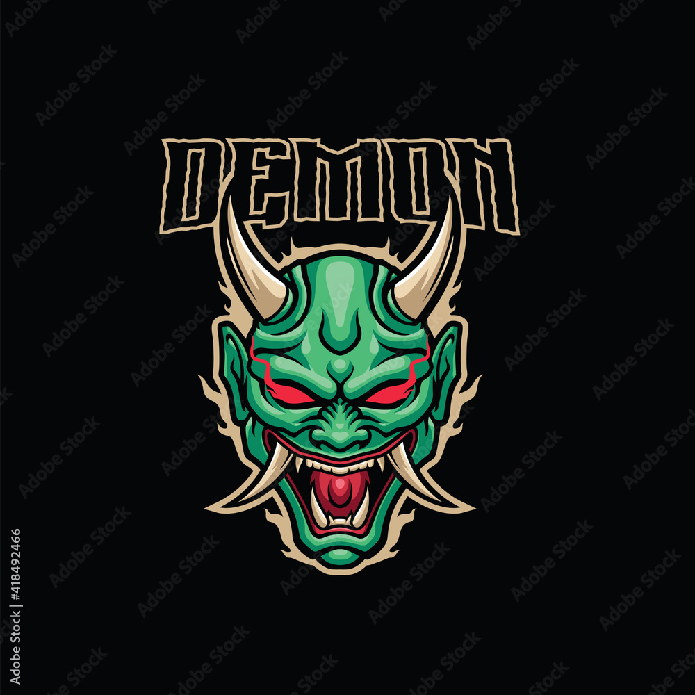Obraz premium Demon Mascot logo Template