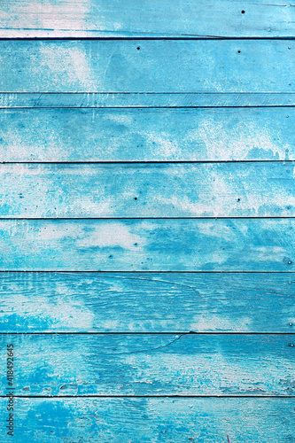 Old grunge blue textured wooden background, Vintage wood texture background