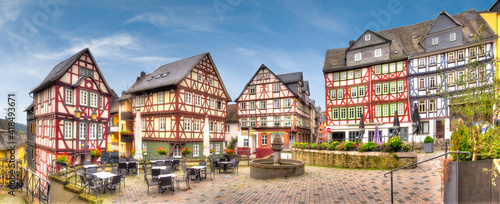 Die Fassaden von Fachwerkhäusern in der Altstadt von Wetzlar